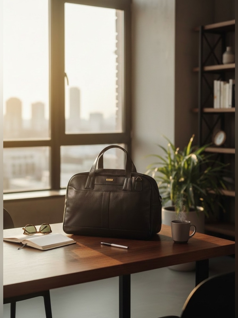 Tuscany Leather Black Travel Brief Bag